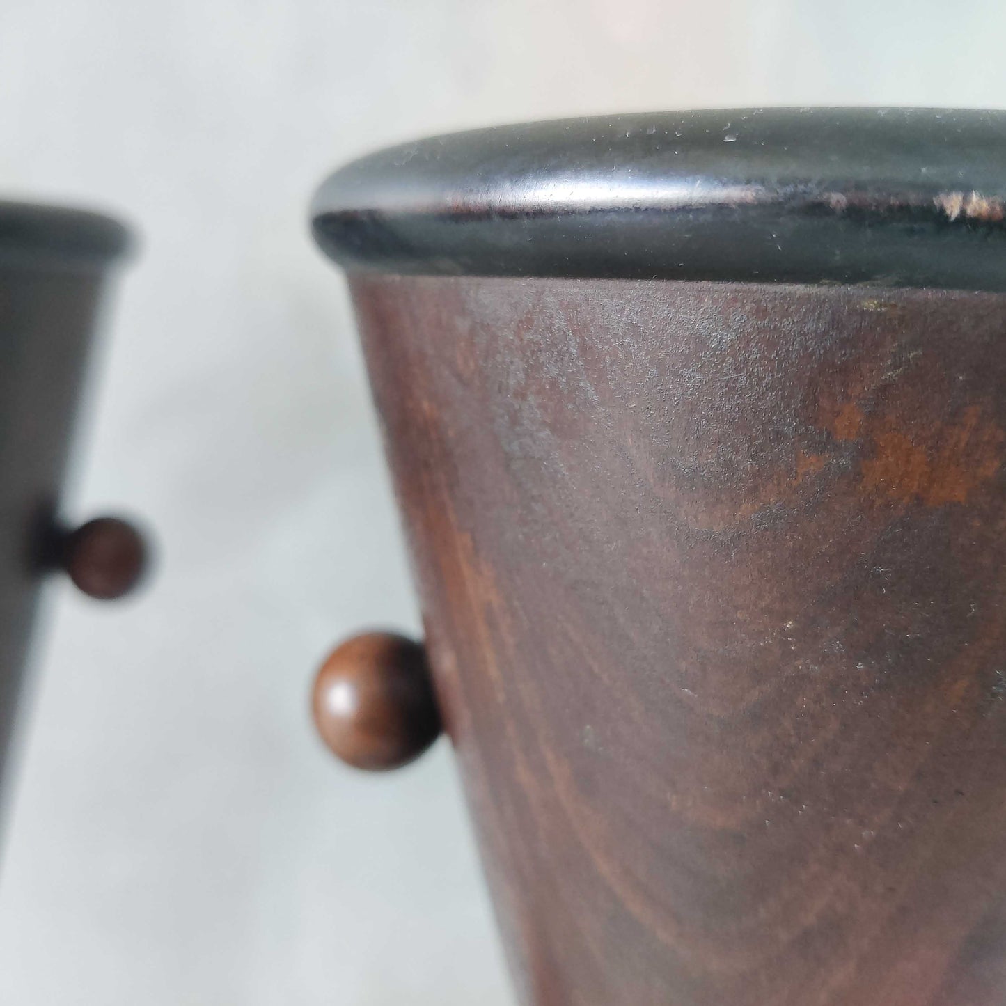A pair of rosewood vases