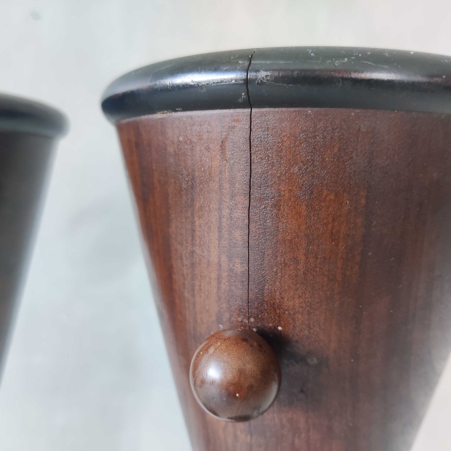 A pair of rosewood vases