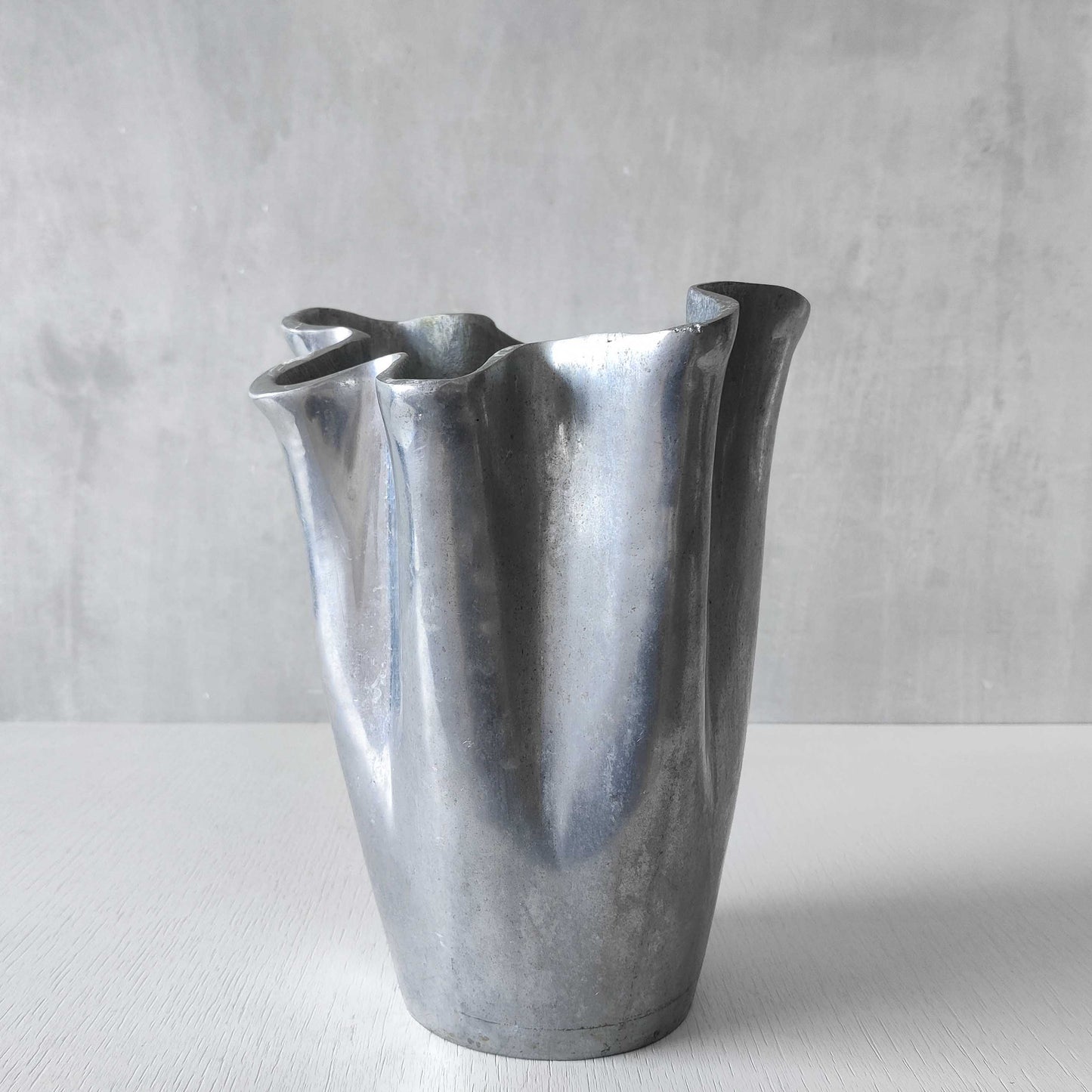 Cast aluminium vase