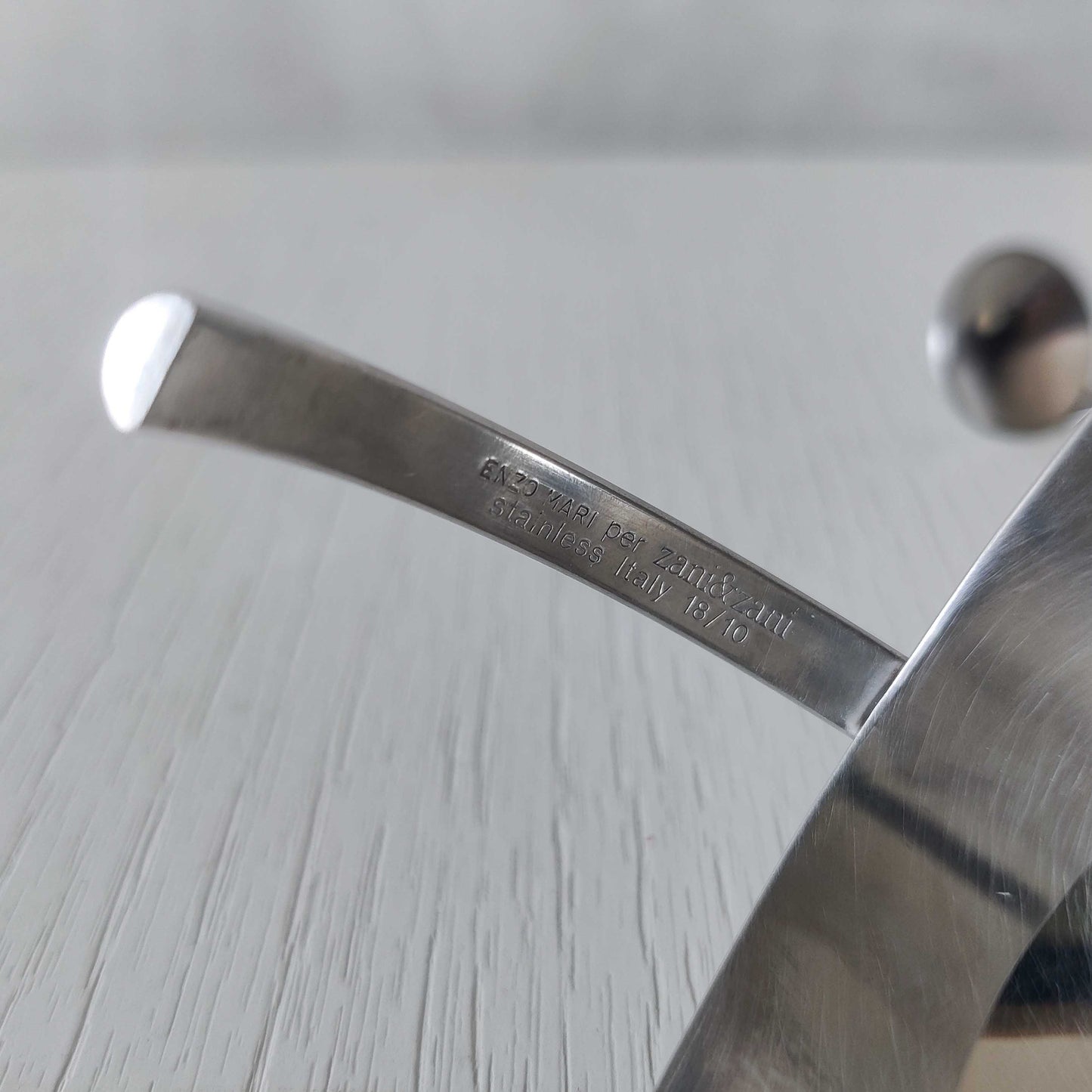 Enzo Mari for Zani & Zani 1980s Opasis salt cellar and spoon Italian modernist