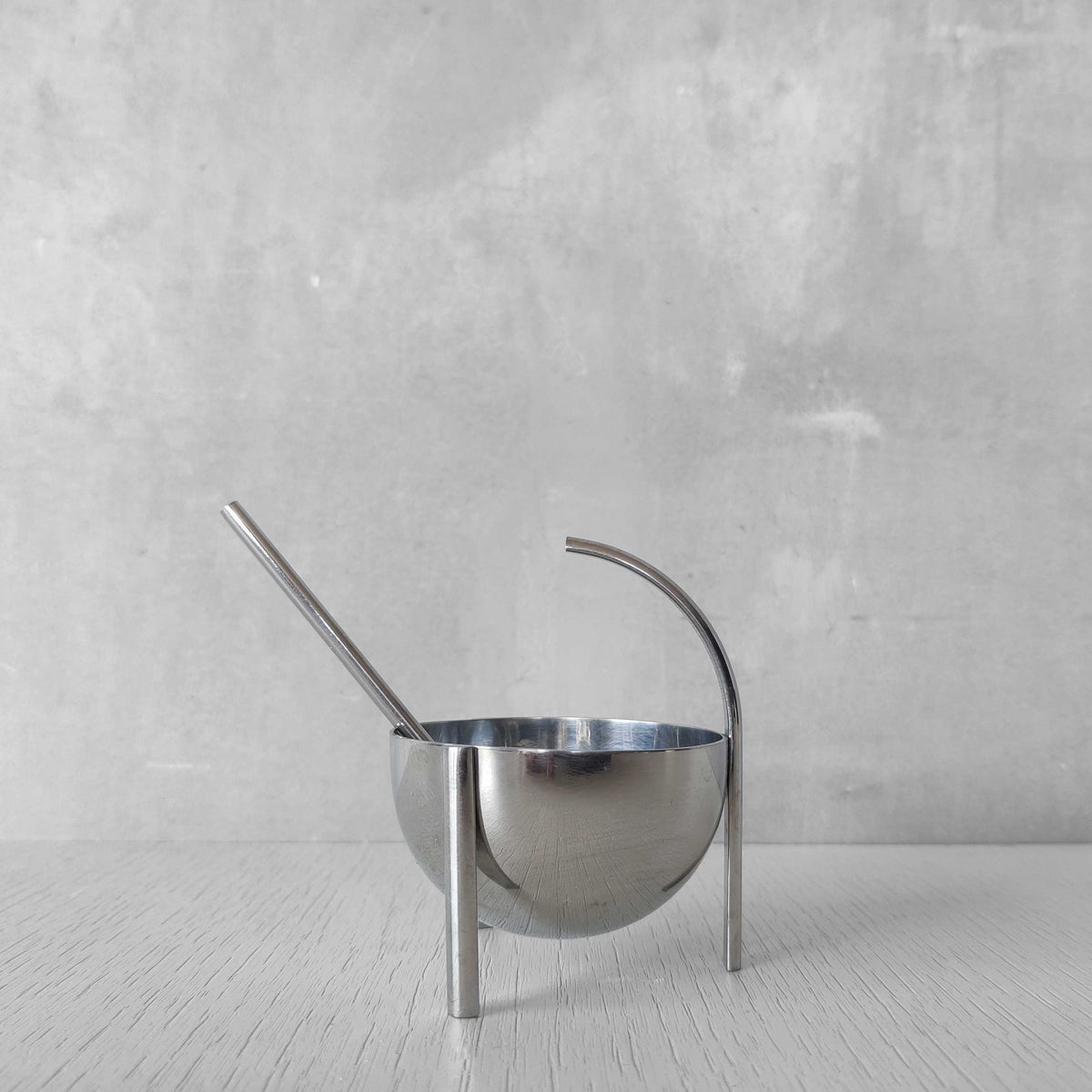 Enzo Mari for Zani & Zani 1980s Opasis salt cellar and spoon