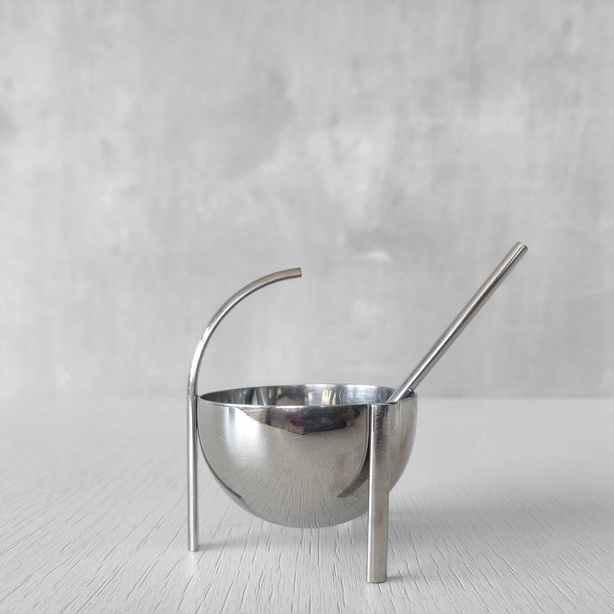 Enzo Mari for Zani & Zani 1980s Opasis salt cellar and spoon