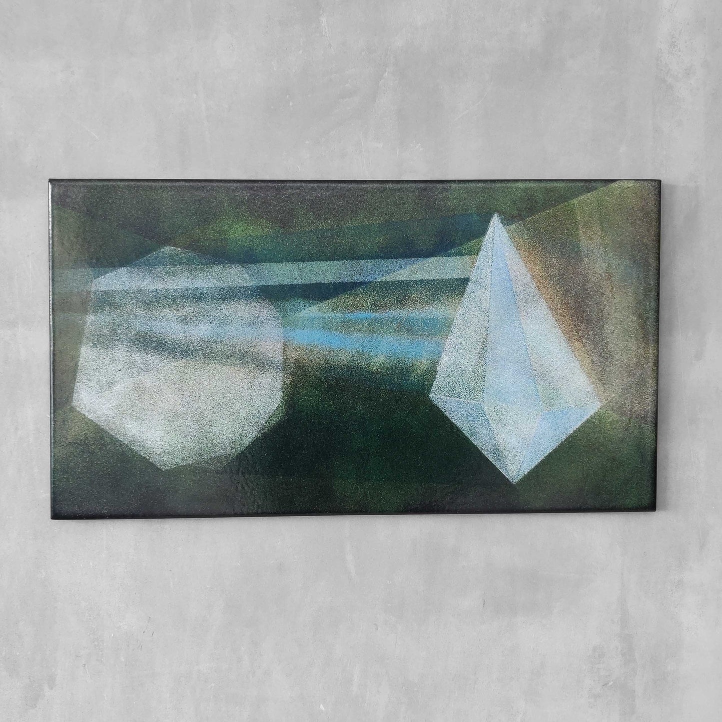 A 1970s abstract studio wall panel in vitreous enamel on steel by Vera Ronnen