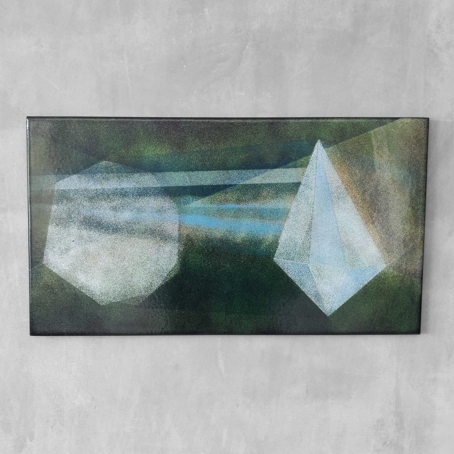 A 1970s abstract studio wall panel in vitreous enamel on steel by Vera Ronnen