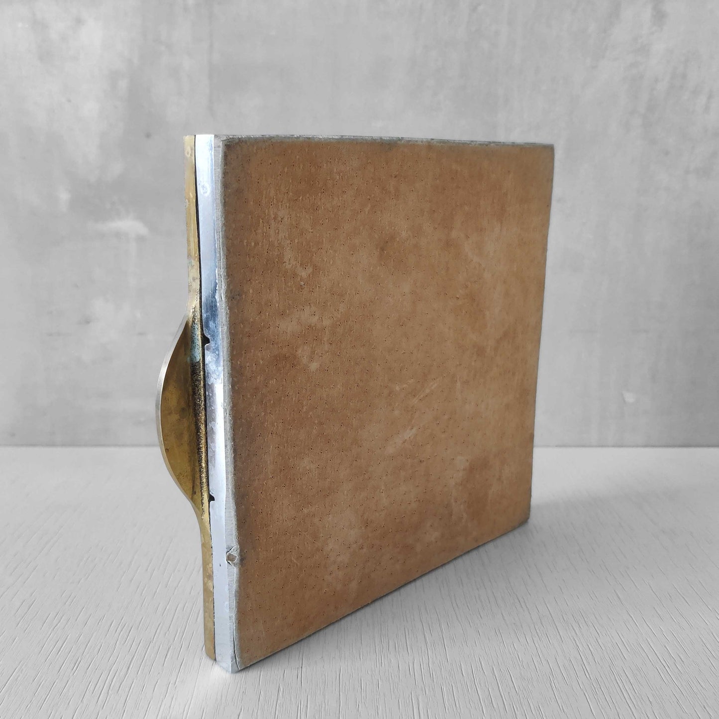 Vintage David Marshall sand cast brass and aluminium small gridded tray