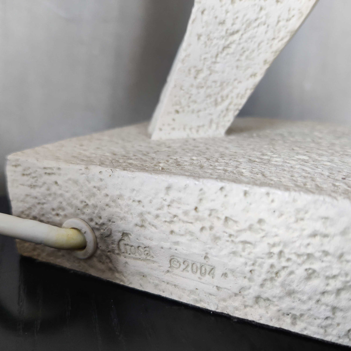 A pair of architectural sculptural postmodern table lamps