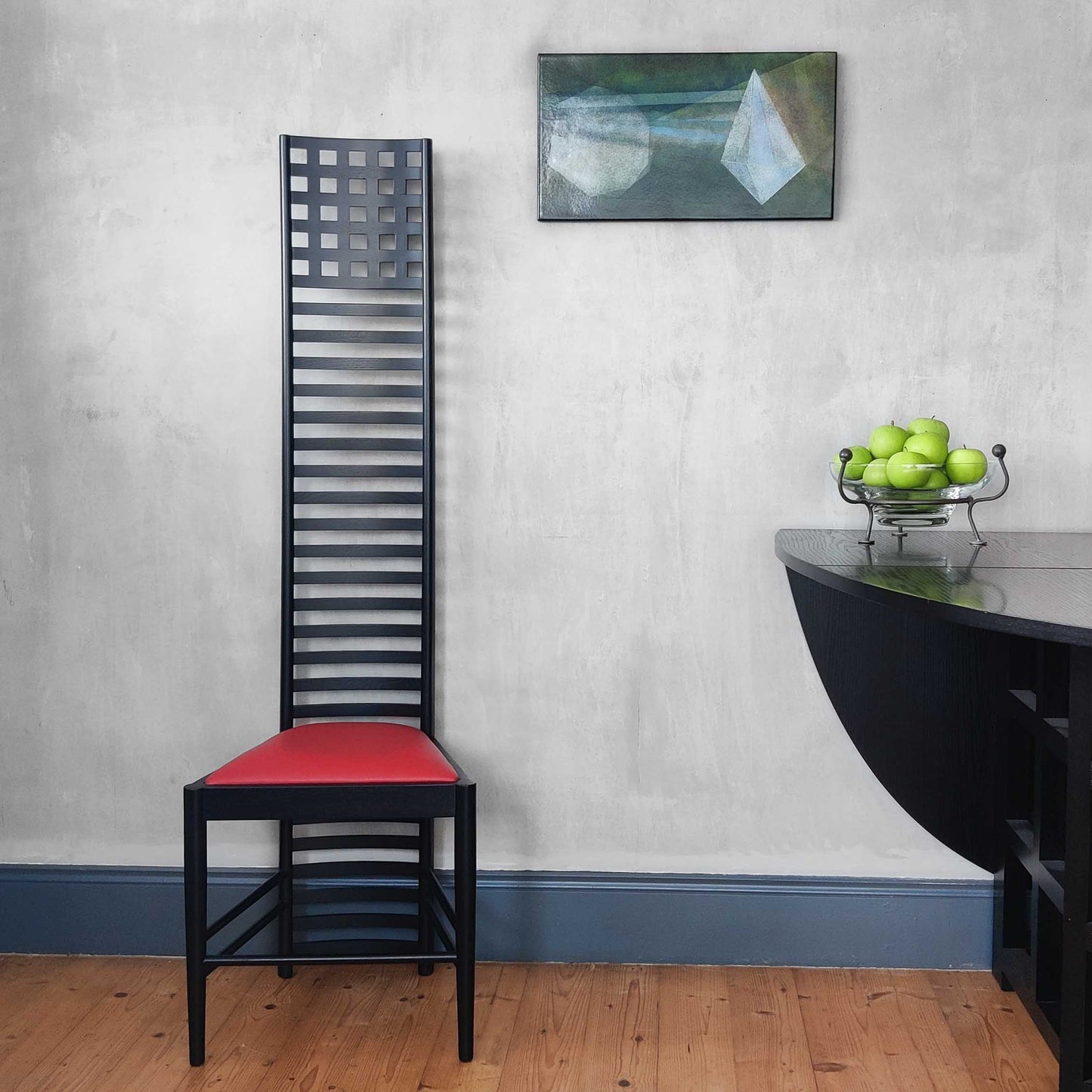 An ash high back Hill House chair after Charles Rennie Mackintosh