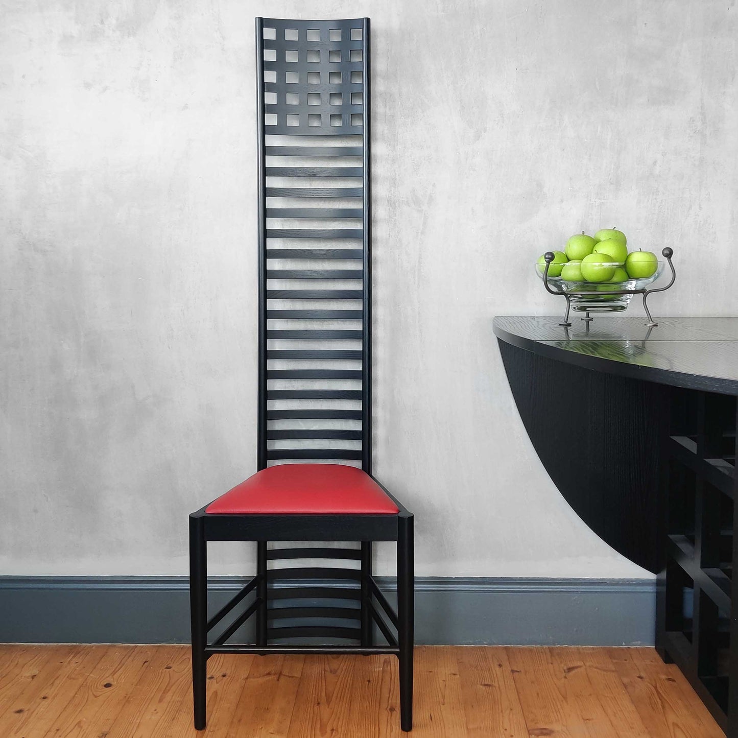 An ash high back Hill House chair after Charles Rennie Mackintosh