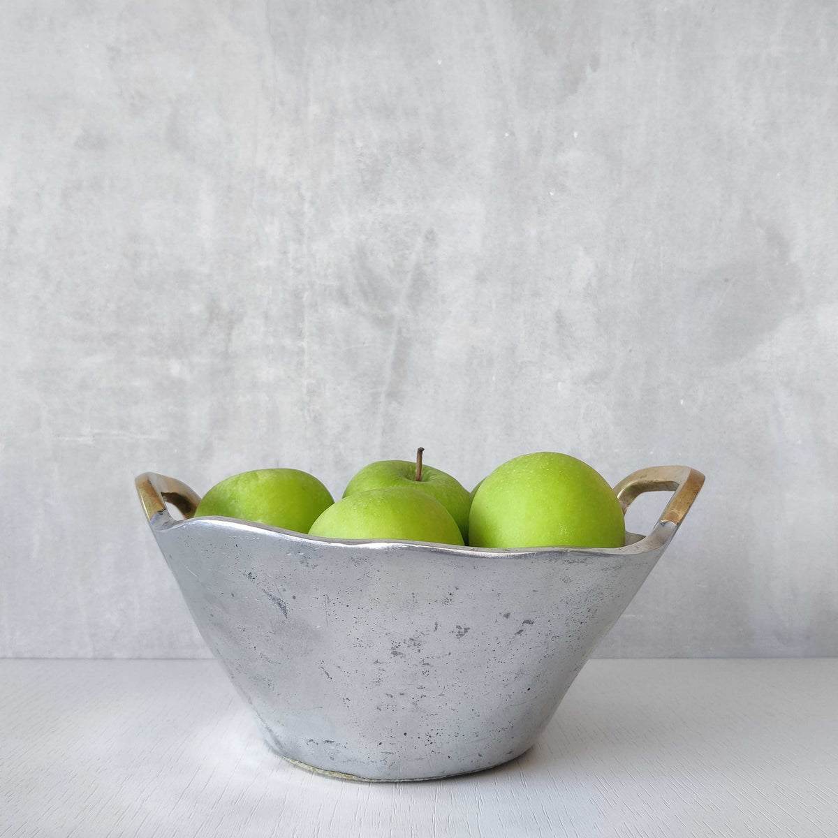 Vintage David Marshall sand cast brass and aluminium brutalist centrepiece bowl