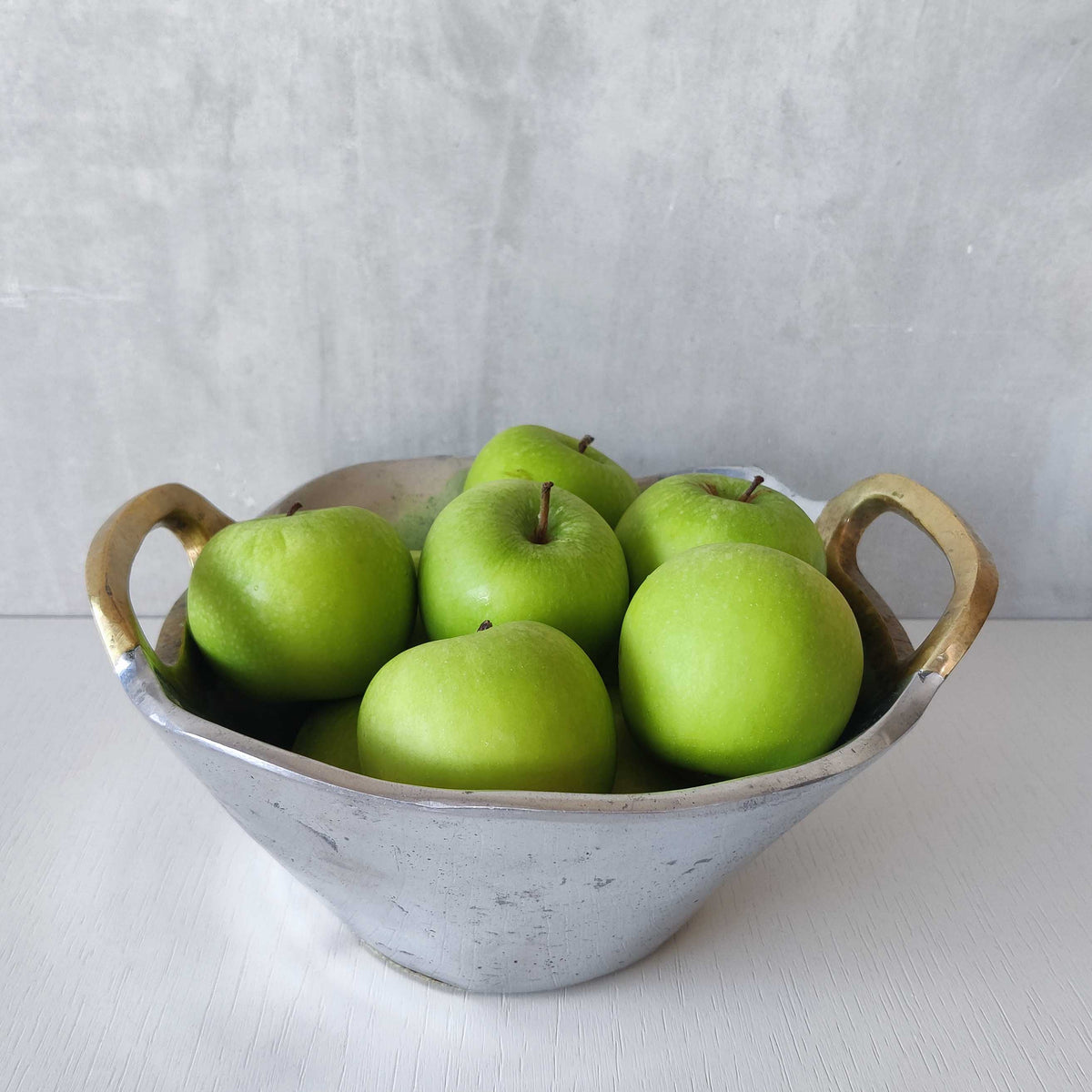 Vintage David Marshall sand cast brass and aluminium brutalist centrepiece bowl