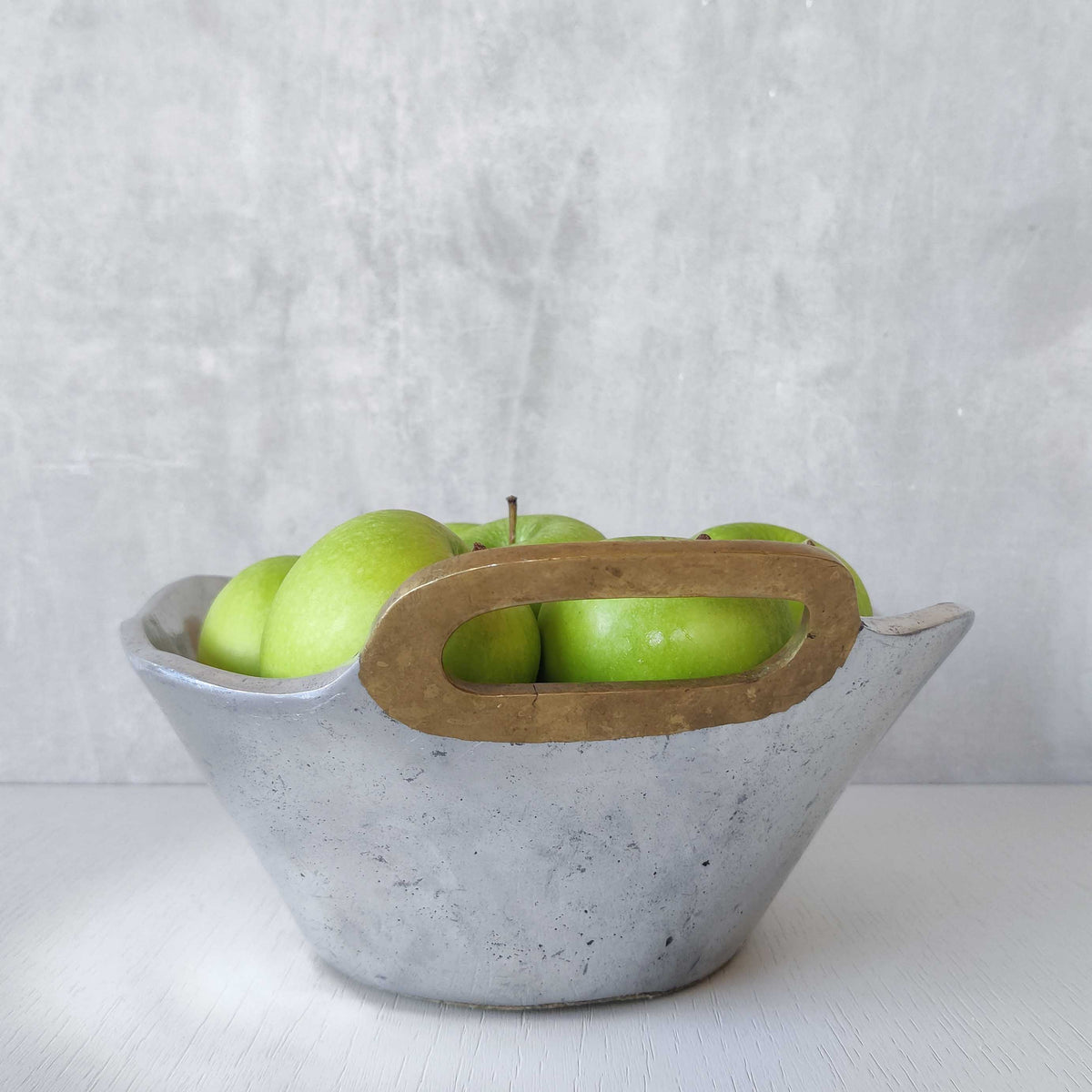 Vintage David Marshall sand cast brass and aluminium brutalist centrepiece bowl