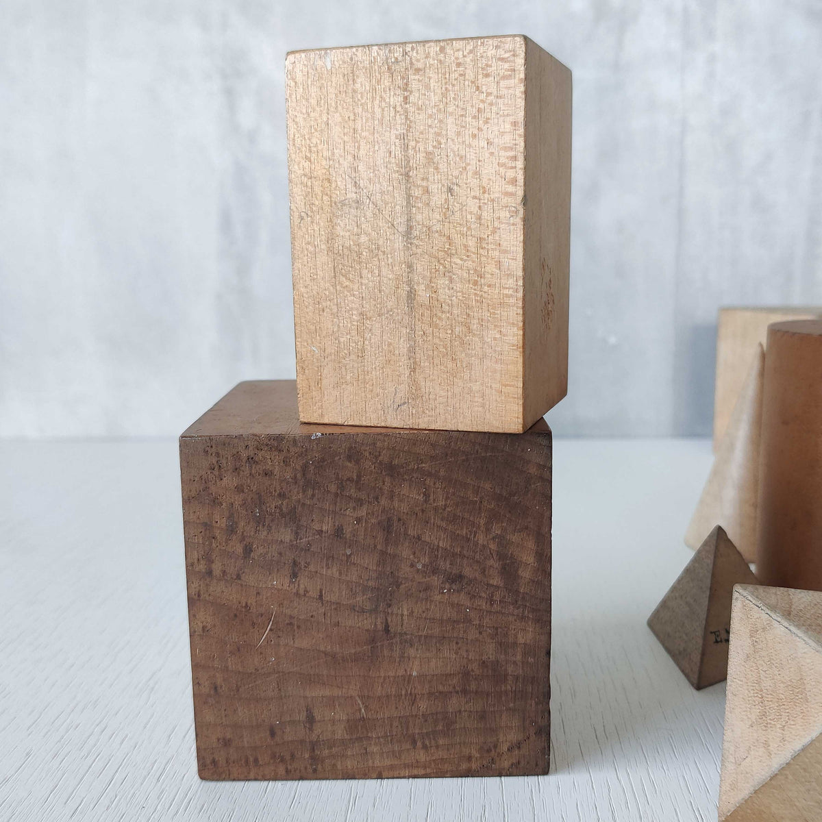 A set of 1920s English art school geometric drawing models