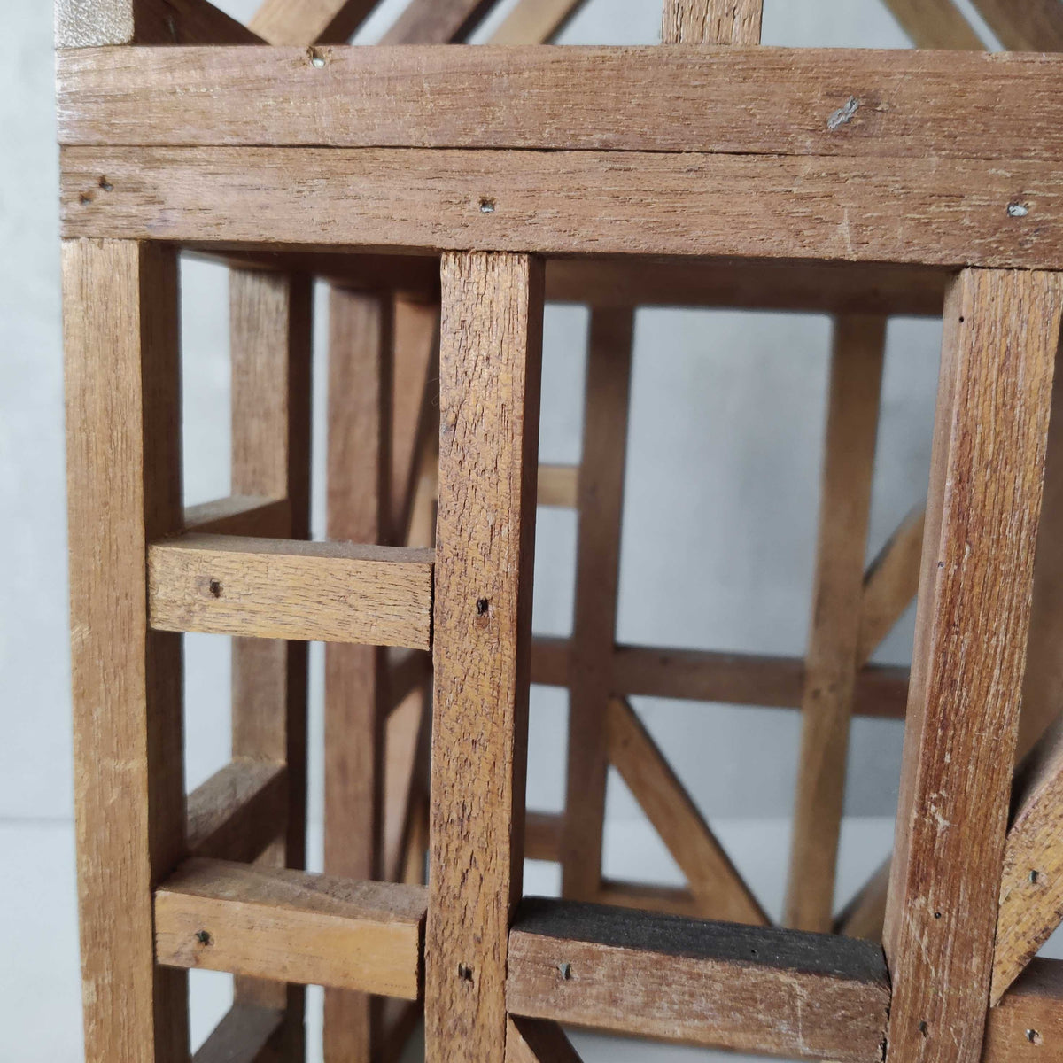 A 20th century handmade hardwood architectural framework model
