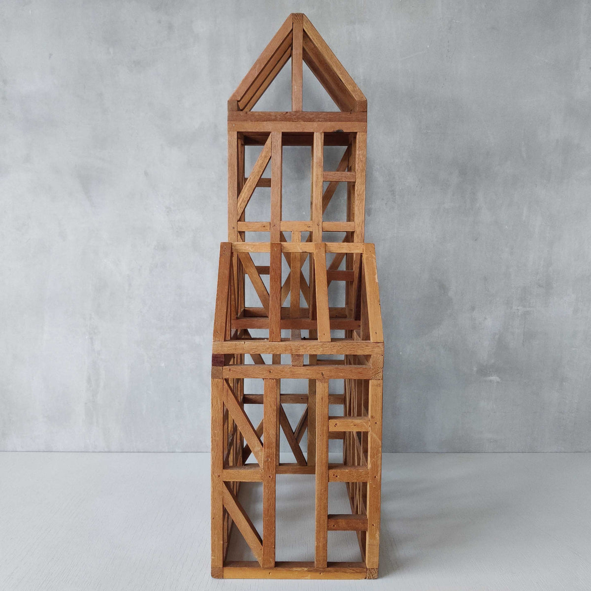 A 20th century handmade hardwood architectural framework model