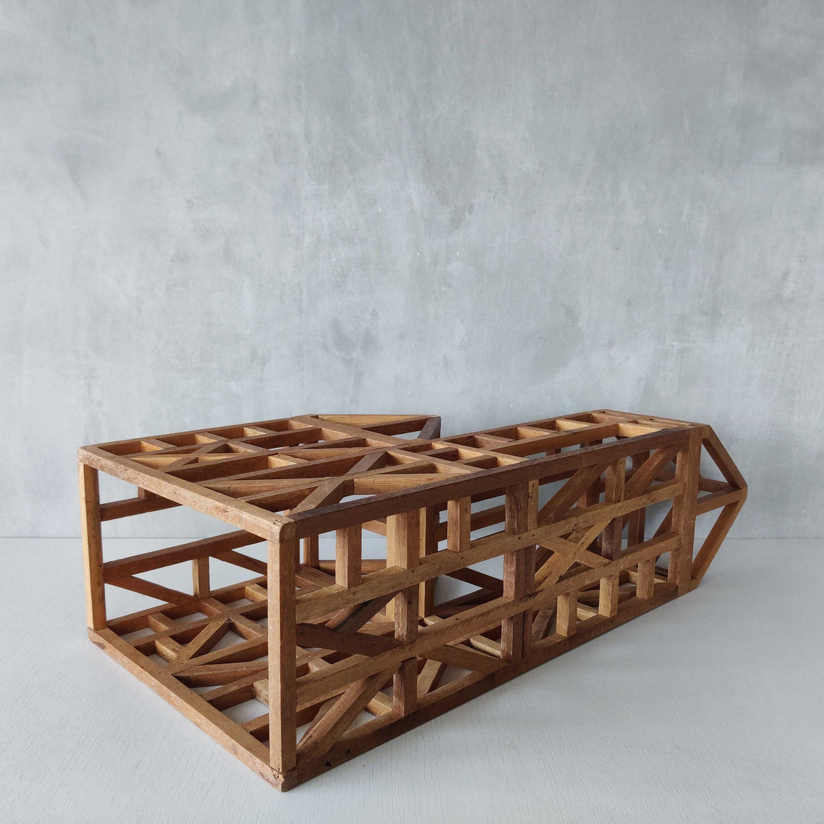 A 20th century handmade hardwood architectural framework model