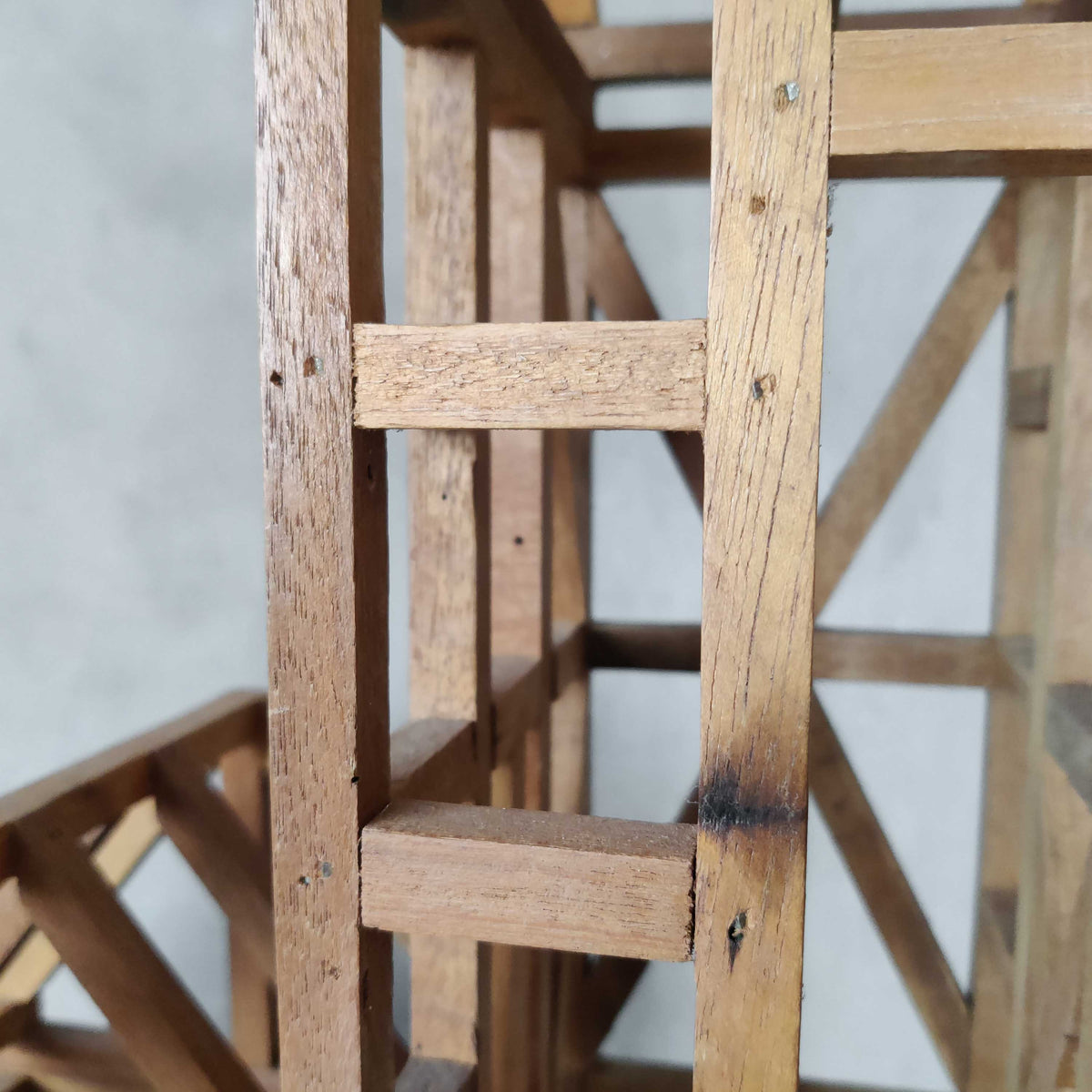 A 20th century handmade hardwood architectural framework model