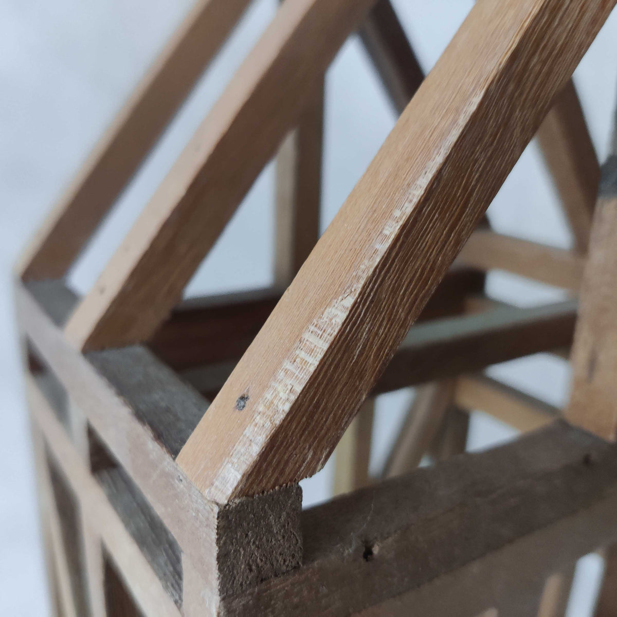 A 20th century handmade hardwood architectural framework model