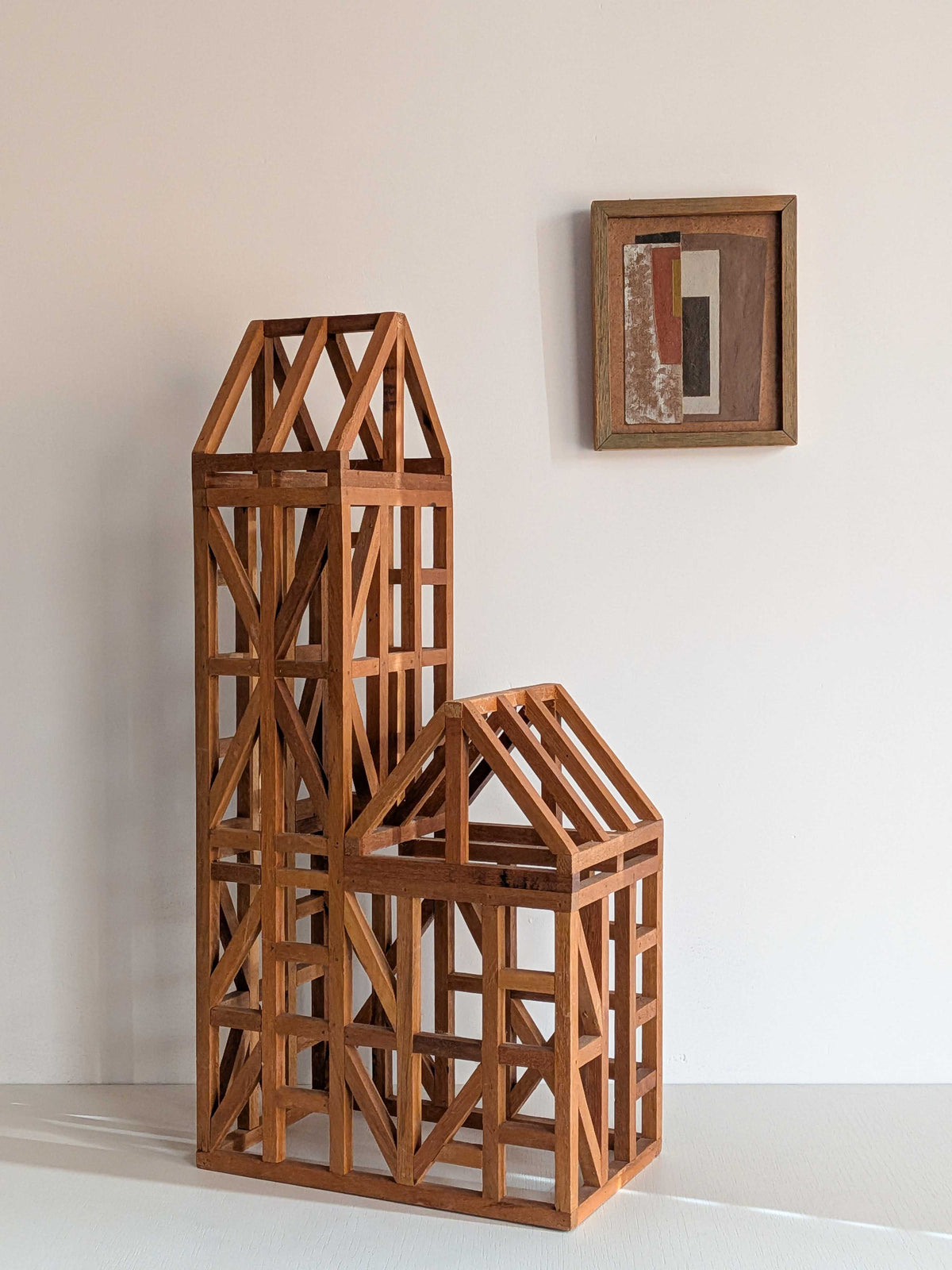 A 20th century handmade hardwood architectural framework model