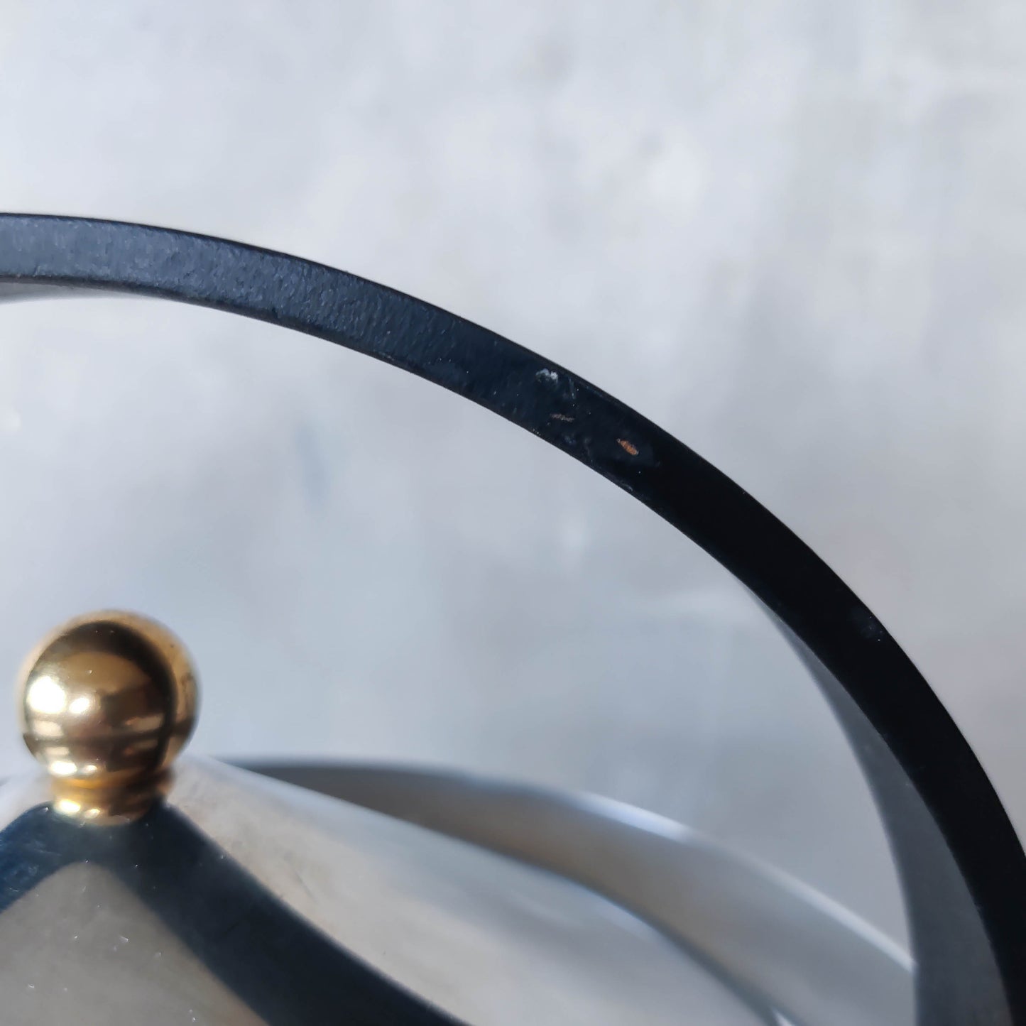 1980s Carsten Jorgensen stainless steel and brass 'Teabowl' teapot for Bodum