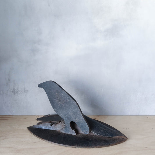Welded steel crow sculpture
