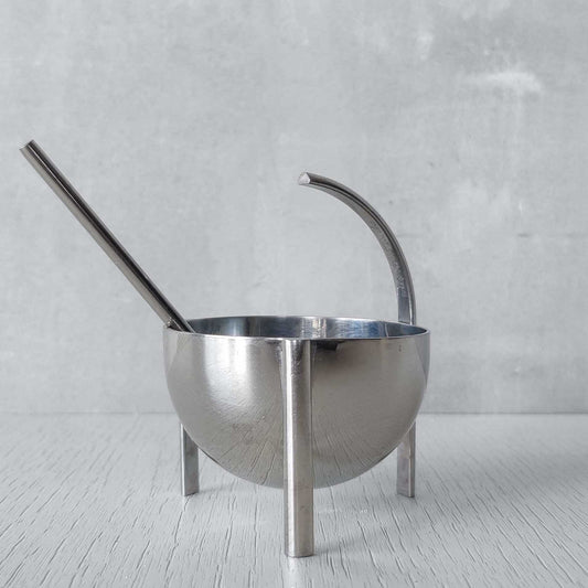 Enzo Mari for Zani & Zani 1980s Opasis salt cellar and spoon