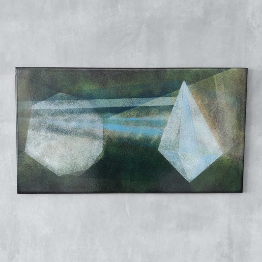 A 1970s abstract studio wall panel in vitreous enamel on steel by Vera Ronnen